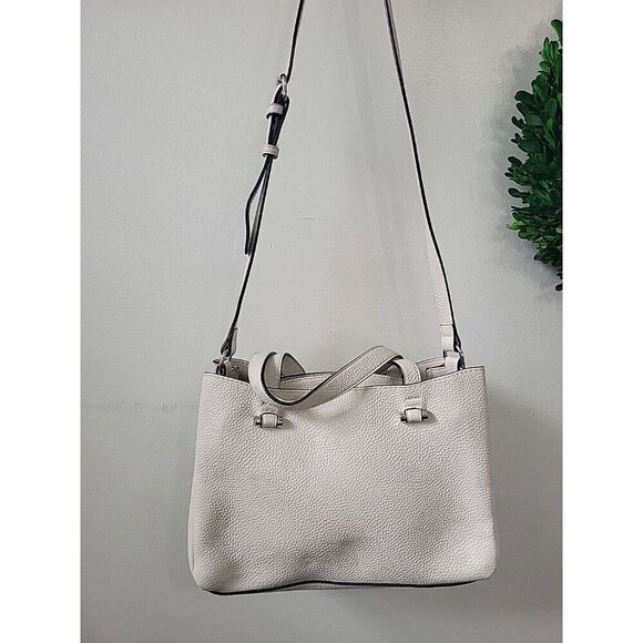 Zara Basics Collection Ivory Pebbled Leather‎ Purse Shoulder Bag - Picture 3 of 8